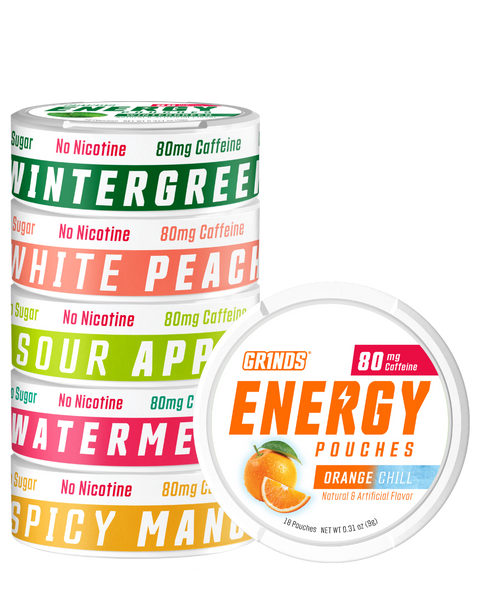 NEW 6-Pack Energy Sampler – Grinds Coffee Pouches NEW 6-Pack Energy Sampler – Grinds Coffee Pouches