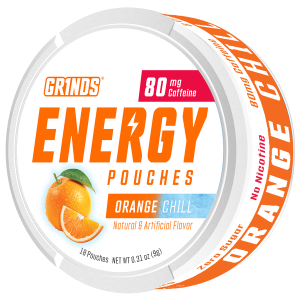 Grinds Orange Chill | Caffeine Energy | #1 Alternative Pouch Brand