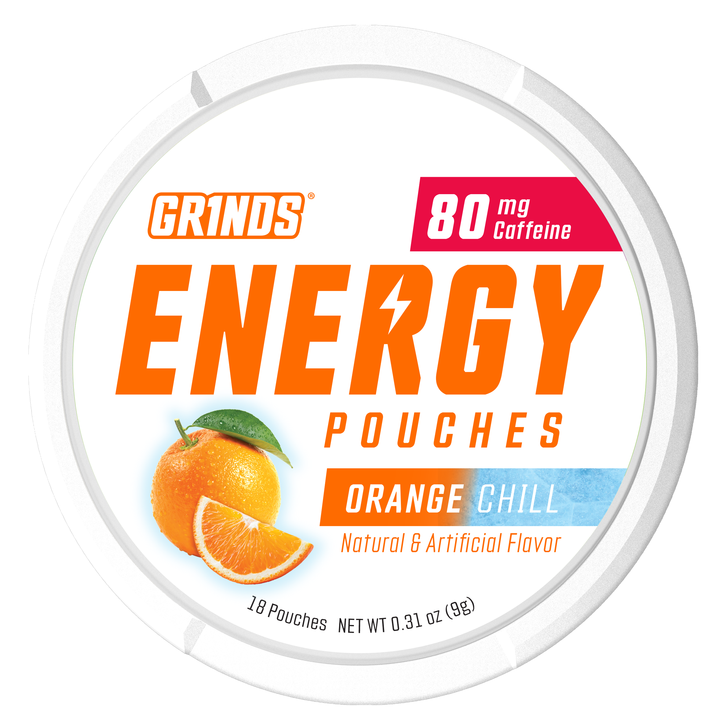Grinds Orange Chill | Caffeine Energy | #1 Alternative Pouch Brand