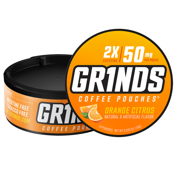 Energy & Tobacco Alternative | Grinds Coffee Pouches | Orange Citrus
