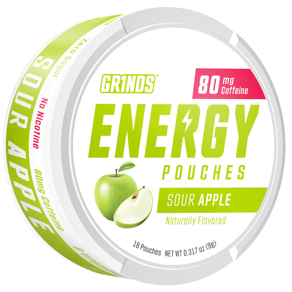 sour apple tobacco dip Grinds Sour Apple Energy Pouch | Caffeine Pouches | Energy Pouches | Nicotine Alternative Pouches | 1 Can