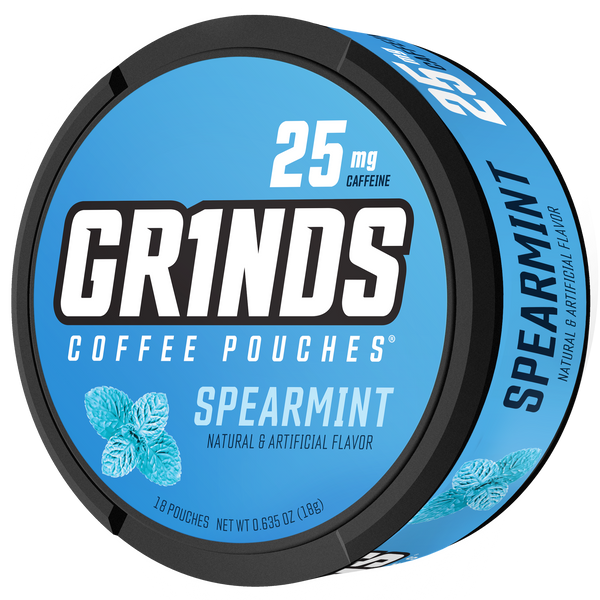 grinds tobacco Sweet Mint Coffee Pouches | 20 Cans bold fresh mint flavor with a flurry of sweet Grinds Spearmint Coffee Pouches |