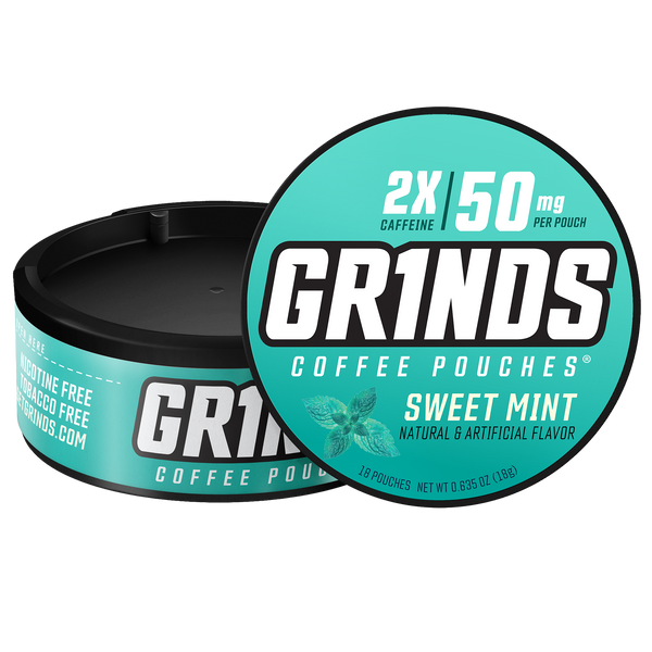 grinds tobacco Sweet Mint Coffee Pouches | 20 Cans bold fresh mint flavor with a flurry of sweet Grinds Spearmint Coffee Pouches |