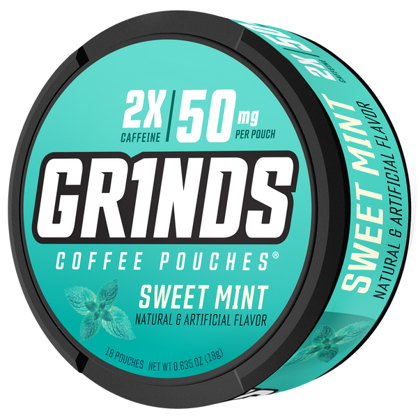 Grinds Sweet Mint | Caffeine Energy | #1 Alternative Pouch Brand