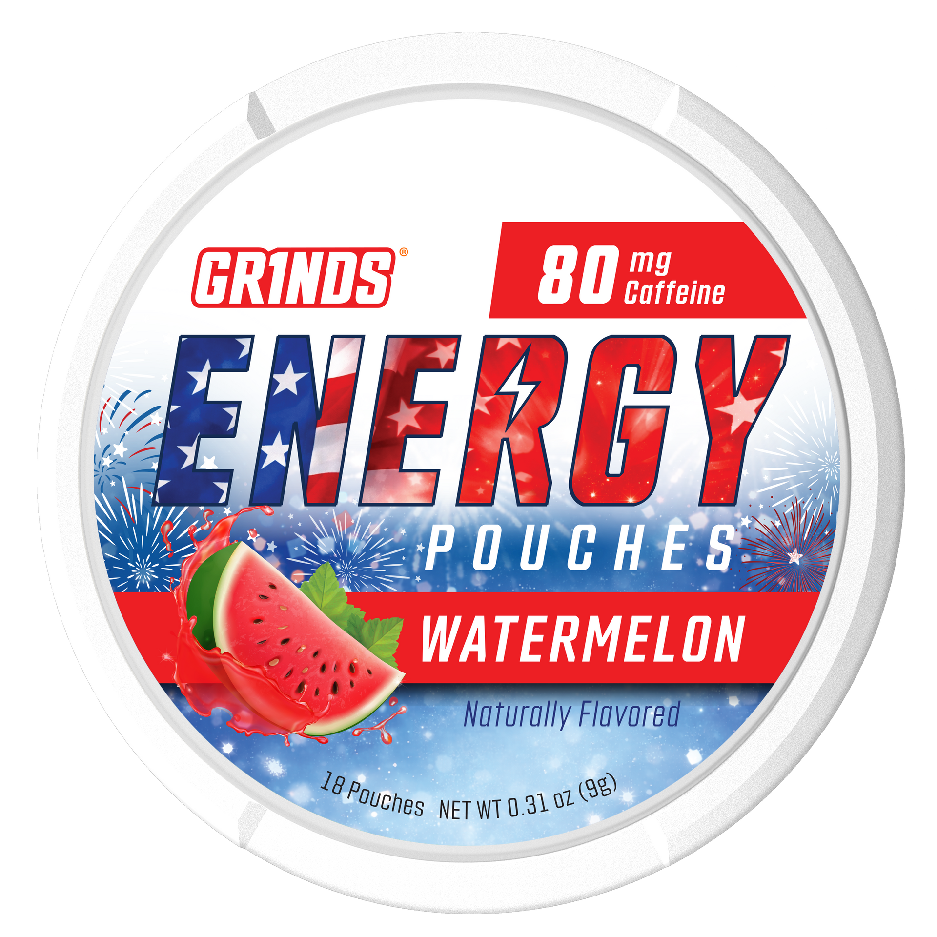 Grinds Watermelon USA 250 | Caffeine Energy | #1 Alternative Pouch