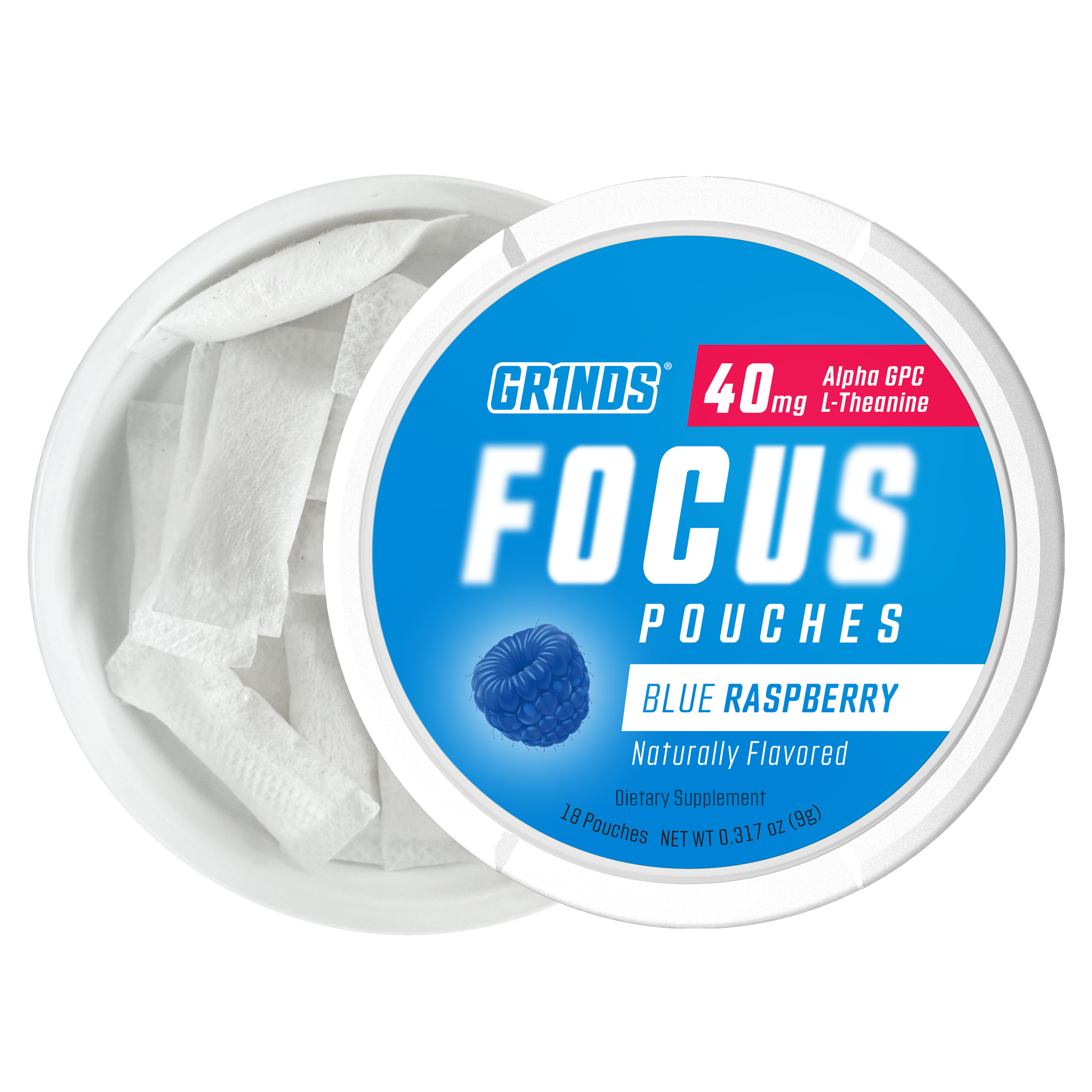Grinds Blue Raspberry | Nootropic | #1 Alternative Pouch Brand