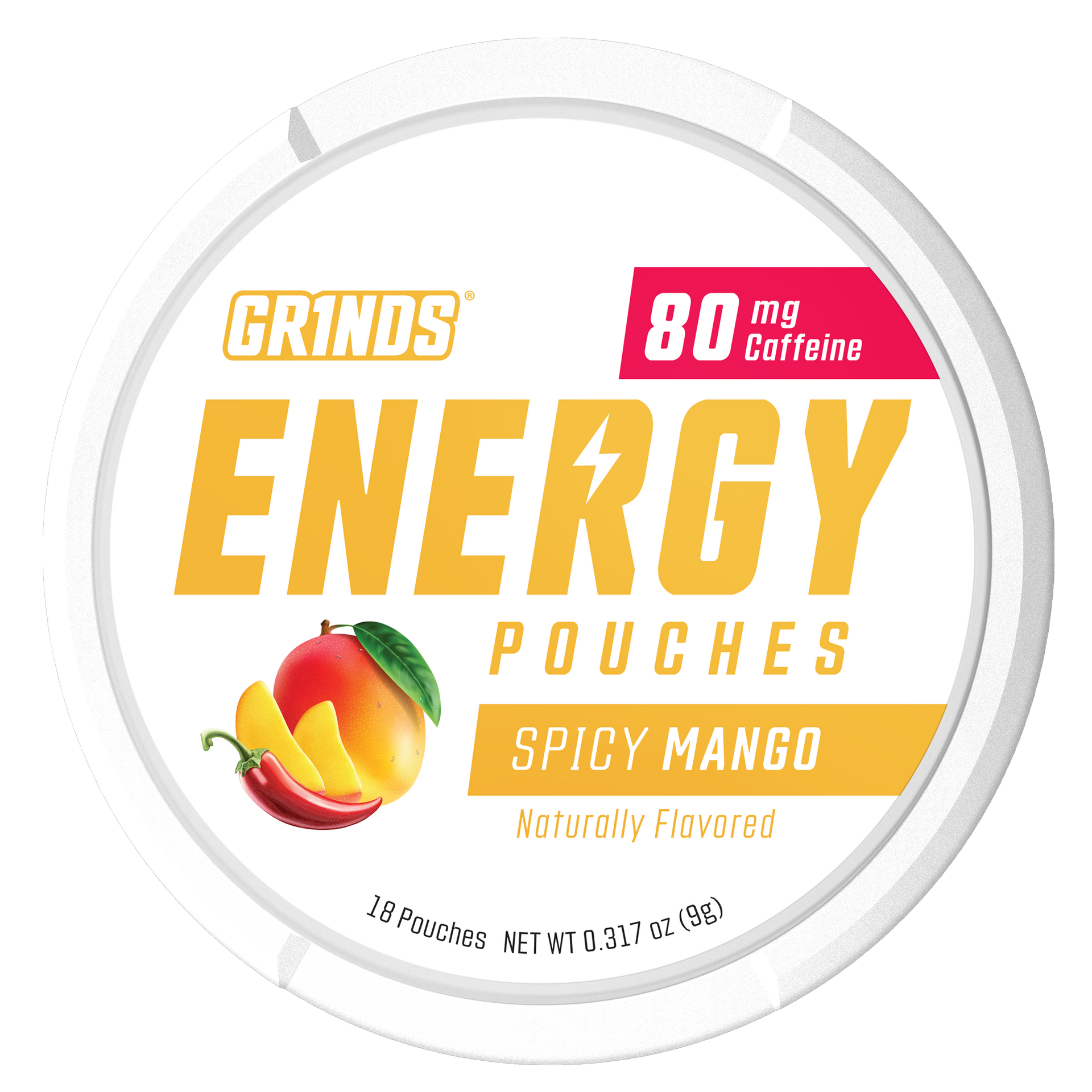 Grinds Spicy Mango | Caffeine Energy | #1 Alternative Pouch Brand