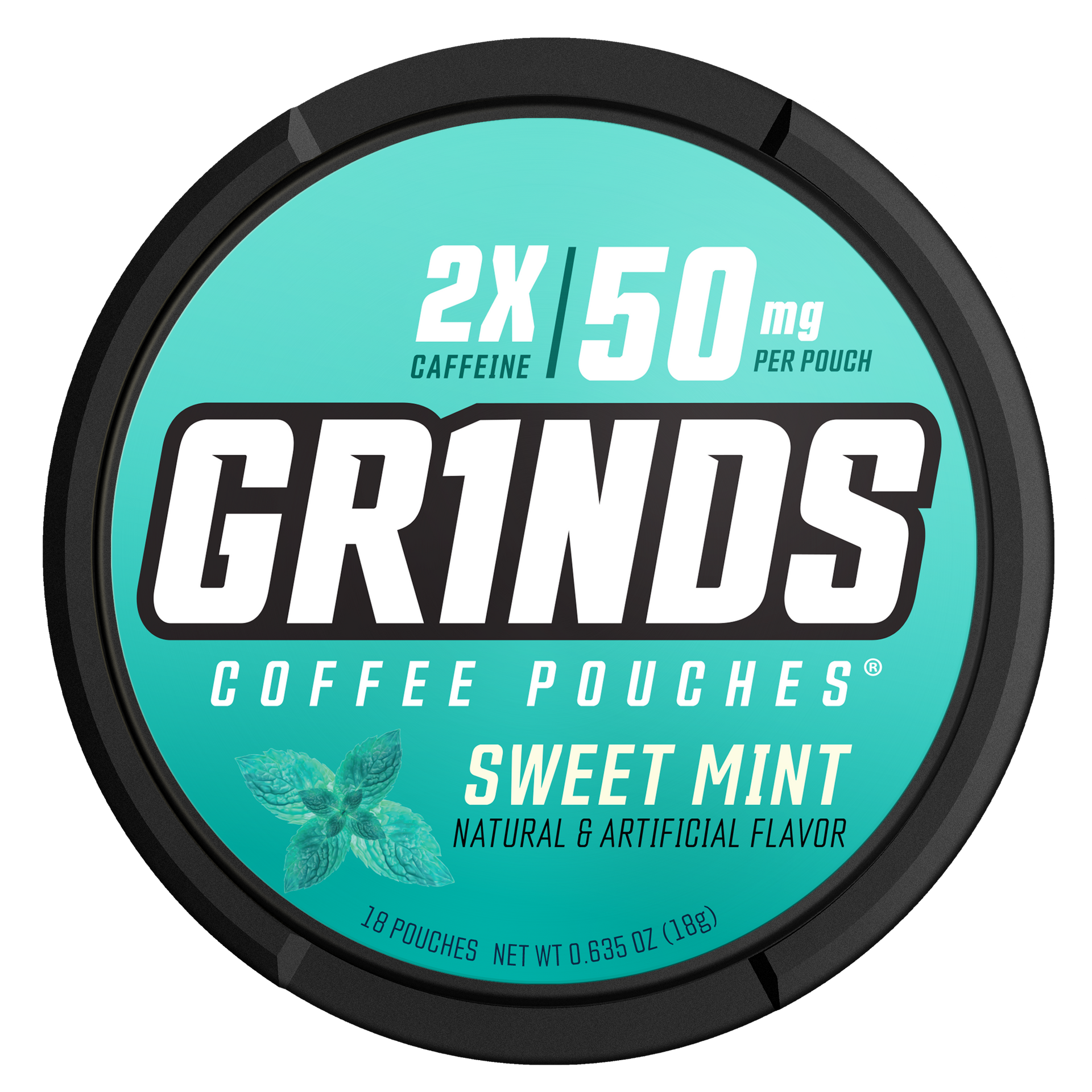 Grinds Sweet Mint | Caffeine Energy | #1 Alternative Pouch Brand